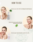 Lotus seed extracts skincare for acne and anti-aging. Comes with a cleanser, cream, and oil