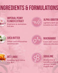 Peony face,Jojoba ester Shea butter,Glycerin ,Alpha arbutin-ingredients