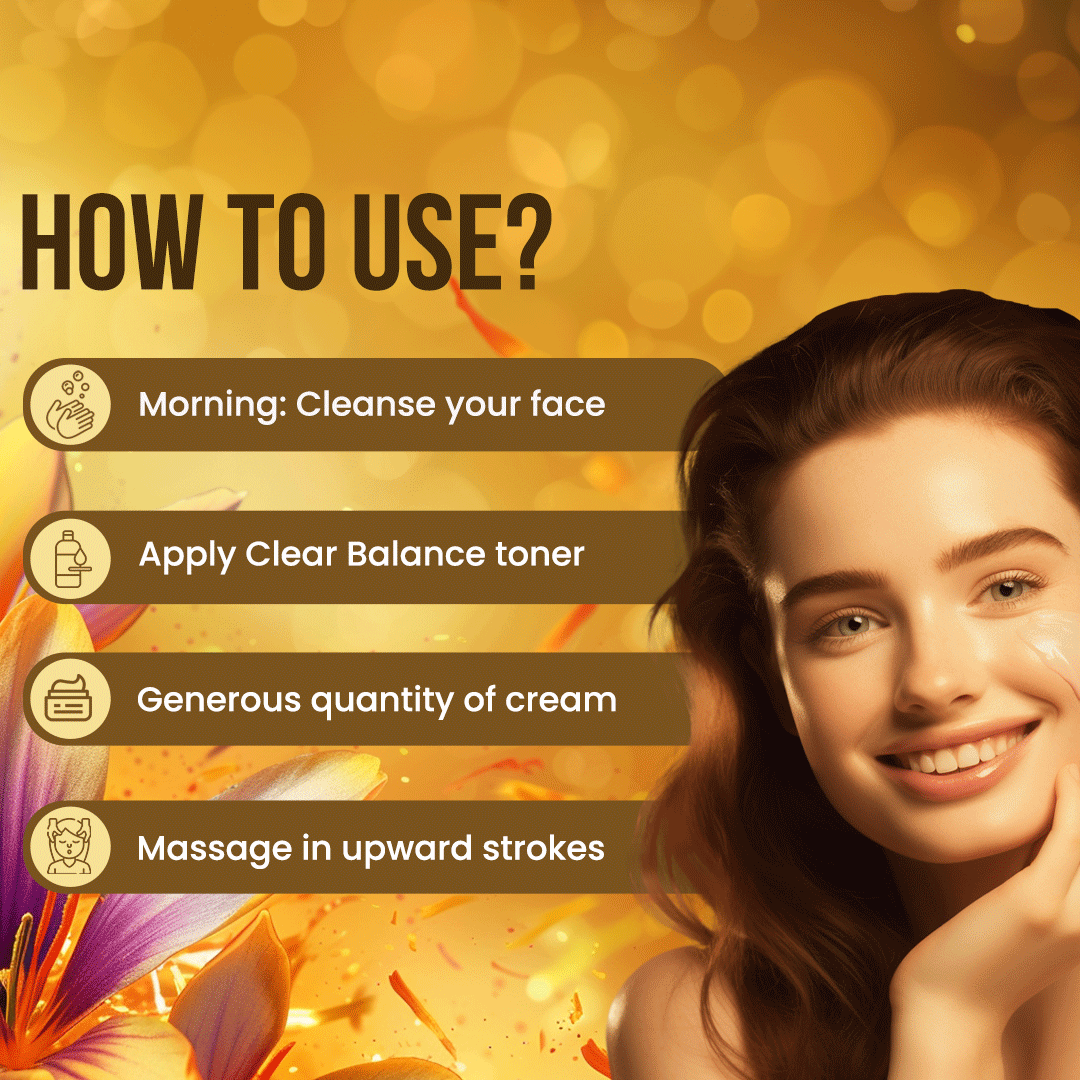 Luxurious Day Cream with Jojoba Oil &amp; Saffron for Radiant Skin-How to use