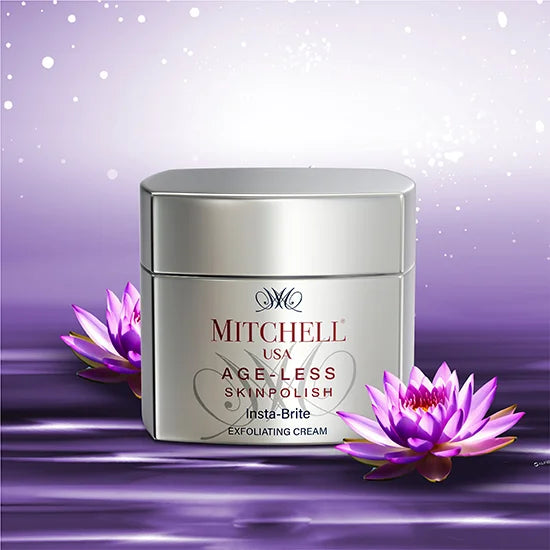 Insta-Bright skin polish with Mitchell USA: exfoliates the layers of dead skin cells, giving a brighter and smoother face with fewer lines.