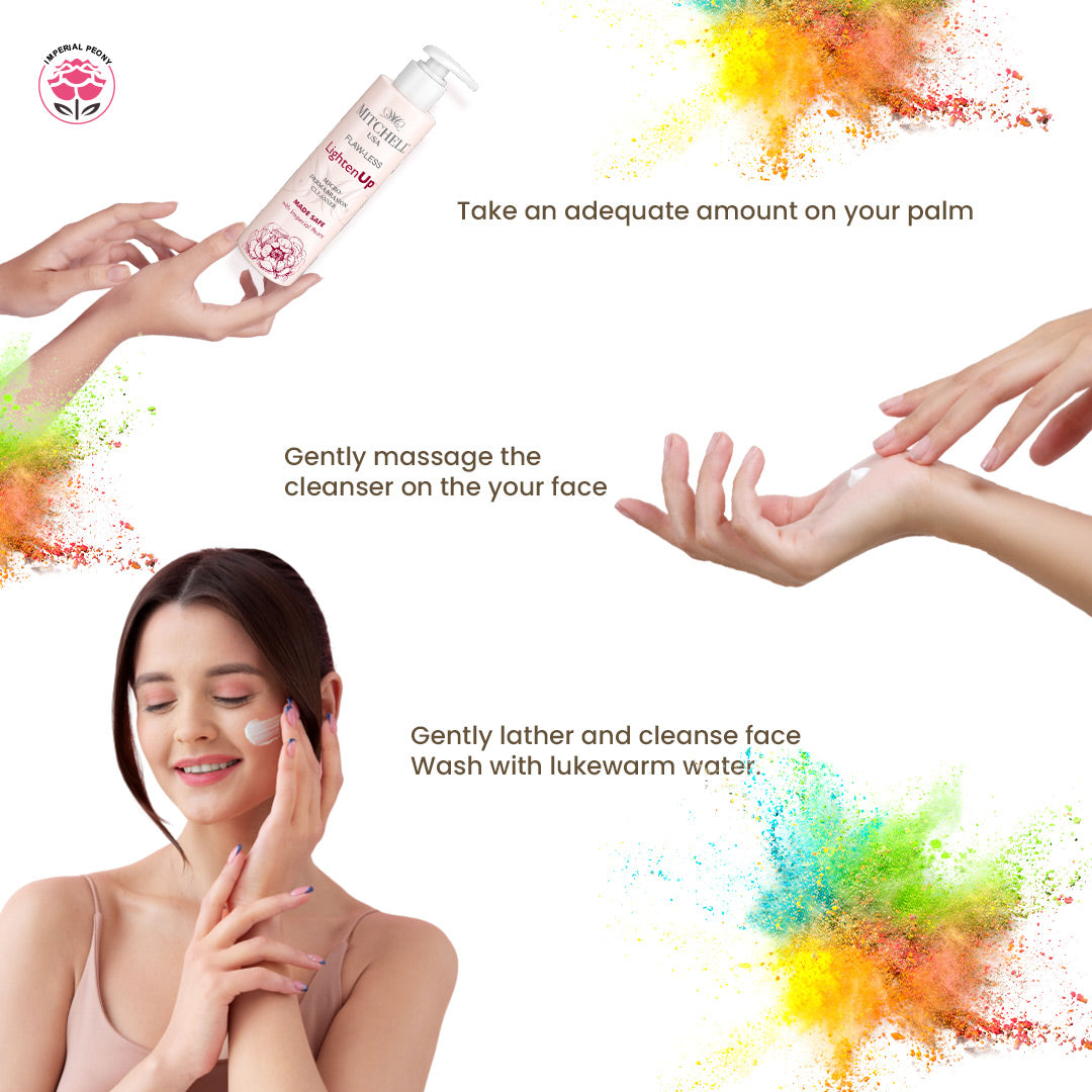 Exclusive Skincare Combo: Mitchell USA LightenUp Cleanser, Glow Tone Lotion, Night Cream - Radiant Skin Regimen