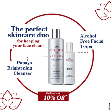 Ageless - Papaya Brightening Cleanser (200 ml) + Alcohol Free - Facial Toner (100ml)