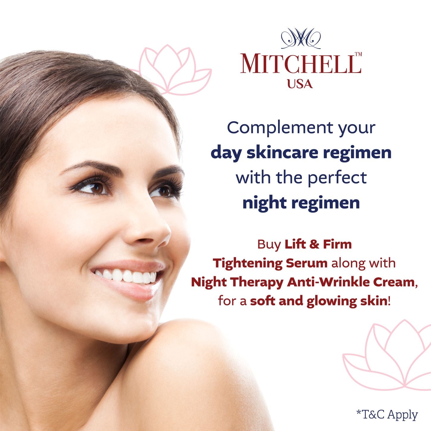 Lift &amp;amp; Firm - Best Face Tightening Serum (30ml) +  Night Therapy - Anti-Wrinkle Cream (50g)