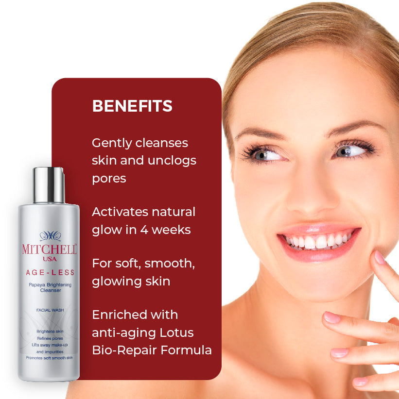 Ageless - Papaya Brightening Cleanser (200 ml) + Alcohol Free - Facial Toner (100ml)